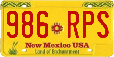 NM license plate 986RPS