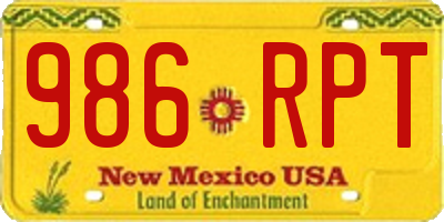 NM license plate 986RPT