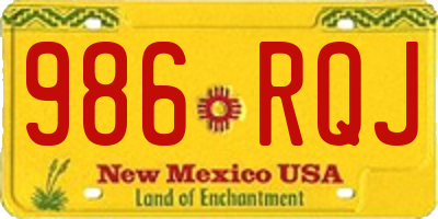 NM license plate 986RQJ