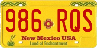 NM license plate 986RQS