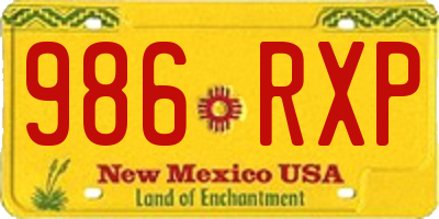 NM license plate 986RXP