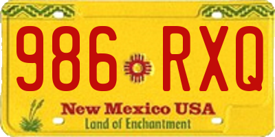 NM license plate 986RXQ