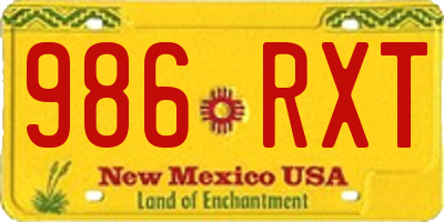 NM license plate 986RXT