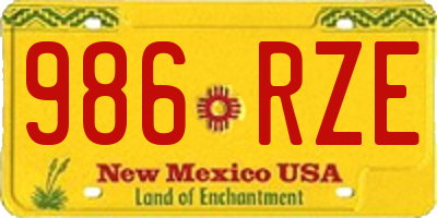 NM license plate 986RZE