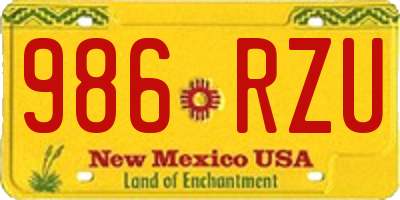 NM license plate 986RZU