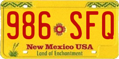 NM license plate 986SFQ