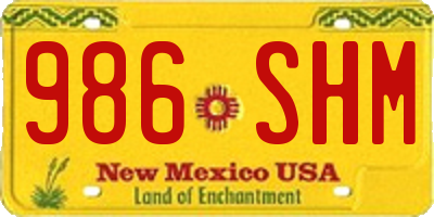 NM license plate 986SHM
