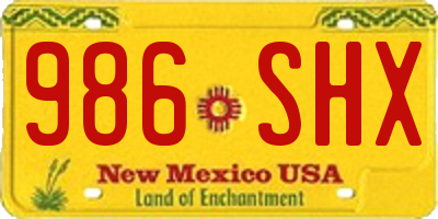 NM license plate 986SHX