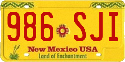 NM license plate 986SJI