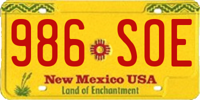 NM license plate 986SOE