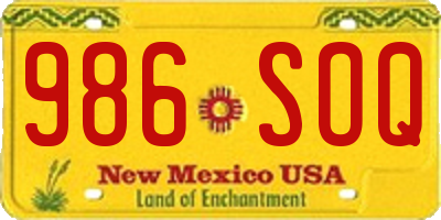 NM license plate 986SOQ