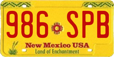 NM license plate 986SPB