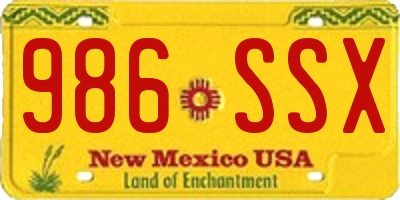NM license plate 986SSX