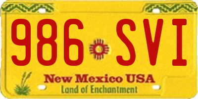 NM license plate 986SVI