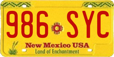 NM license plate 986SYC