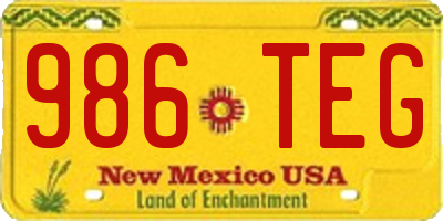 NM license plate 986TEG