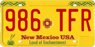 NM license plate 986TFR