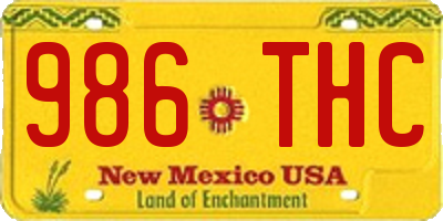 NM license plate 986THC