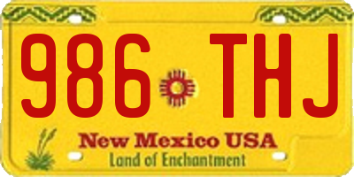 NM license plate 986THJ