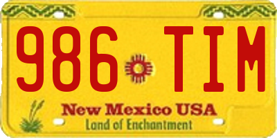 NM license plate 986TIM
