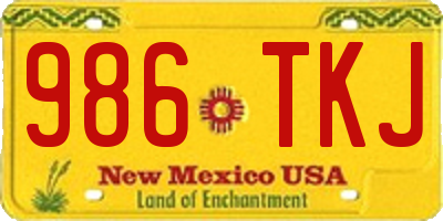 NM license plate 986TKJ