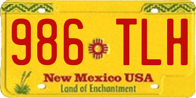 NM license plate 986TLH
