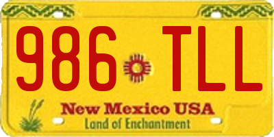 NM license plate 986TLL