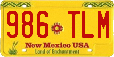 NM license plate 986TLM