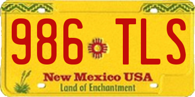 NM license plate 986TLS