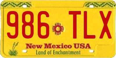 NM license plate 986TLX