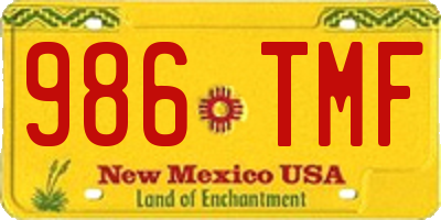 NM license plate 986TMF
