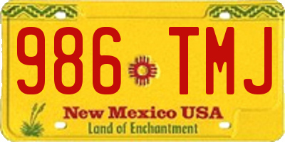 NM license plate 986TMJ