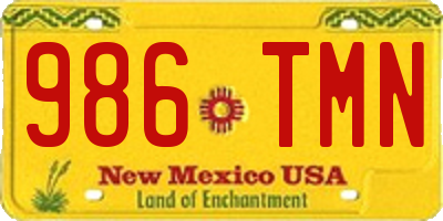 NM license plate 986TMN