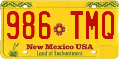NM license plate 986TMQ