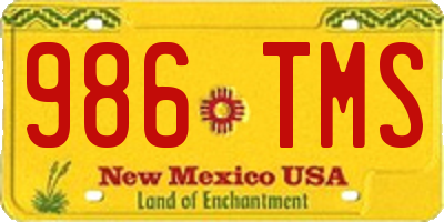 NM license plate 986TMS