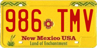 NM license plate 986TMV