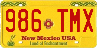 NM license plate 986TMX