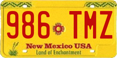 NM license plate 986TMZ
