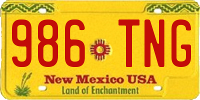 NM license plate 986TNG
