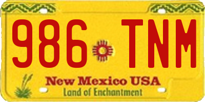 NM license plate 986TNM