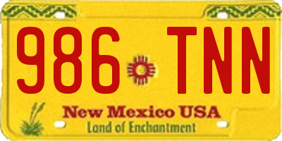 NM license plate 986TNN