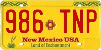 NM license plate 986TNP