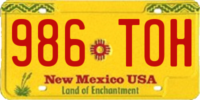 NM license plate 986TOH