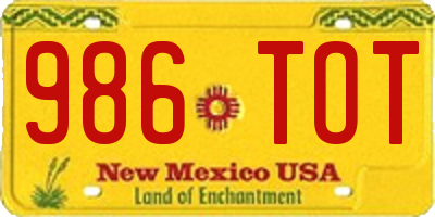 NM license plate 986TOT