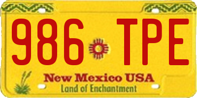 NM license plate 986TPE