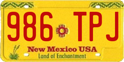 NM license plate 986TPJ
