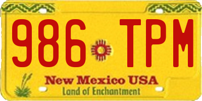 NM license plate 986TPM