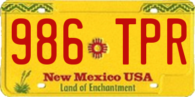 NM license plate 986TPR