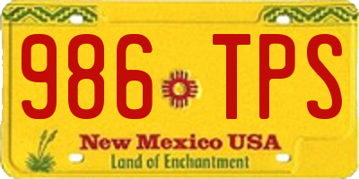 NM license plate 986TPS