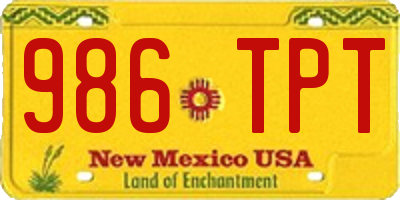 NM license plate 986TPT